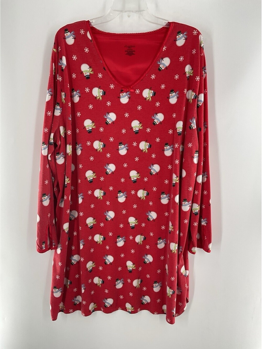 Secret Treasures Woman Sleepwear 2X/3X Snowman Pajama Dress Red 110
